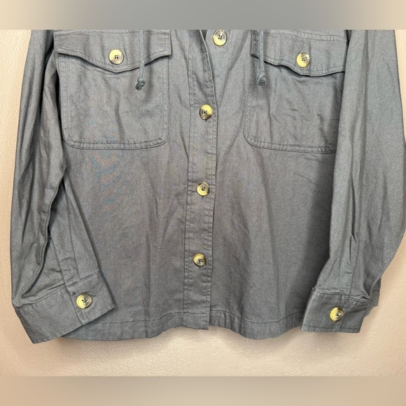 Maurice's Charcoal Plus Size Gray Hooded Shacket NWT Size 1X Lightweight Staple - Picture 5 of 16